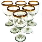 Amber Rim 13 oz Wine Glasses (set of 6)